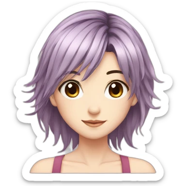 split hair dye anime girl sticker