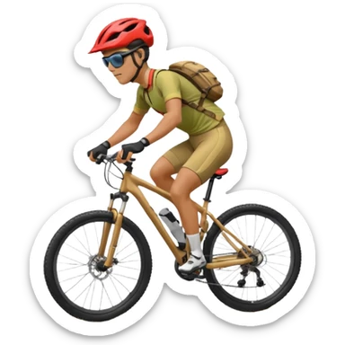 Bicicleta Mtb, ciclista montado, montaña sticker