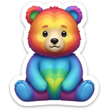 Rainbow bear sticker
