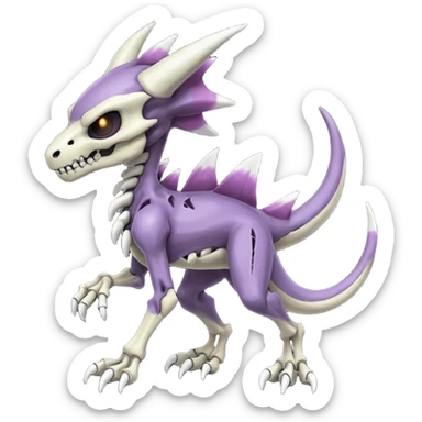 Shiny Badass Edgy Dark Evil Spectral Dusky Spooky Skeletal Cool Hot Stylish Handsome Duskull-Marowak-Genesect-Fakémon-fusion (full body) sticker