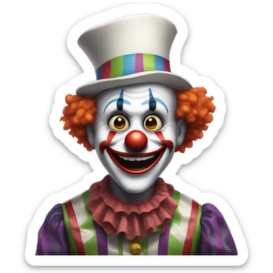 Creepy smiling clown sticker