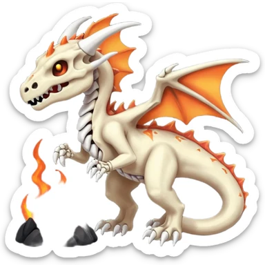 Skeletal Magmatic Cubone-Salandit-Marowak-Duskull-dragon sticker
