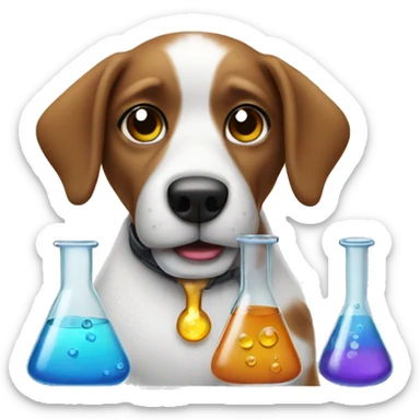 dog doing chemistry sticker