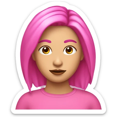 Mujer pelo corto en lado derecho, con anteojos línea delgada rosa sticker