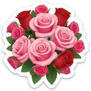 Pink roses with red roses sticker