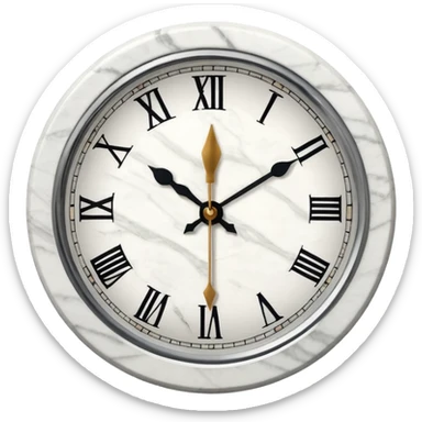 White marble effect Clock sticker