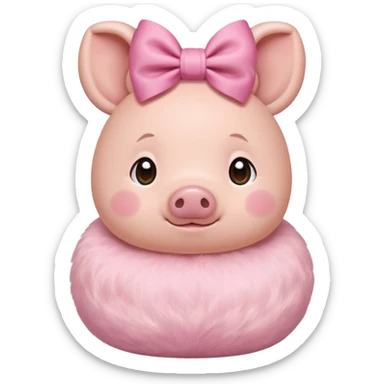 bunny ear accessory wearing baby piggy bun sticker