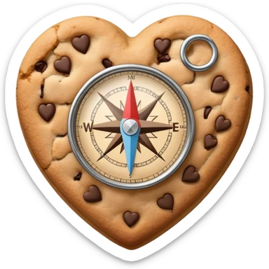 cookie heart with compass sticker