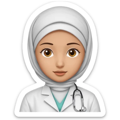 muslim girl as medical student  sticker