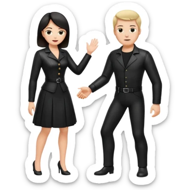 Wife dressed up in leather bdsm cloths spanking husband sticker