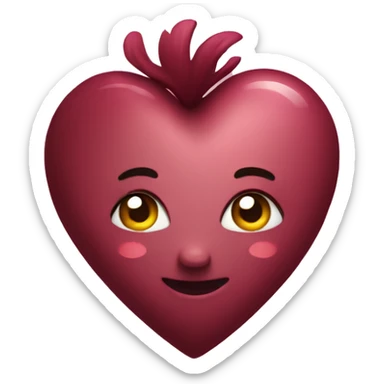 A cute burgundy heart sticker