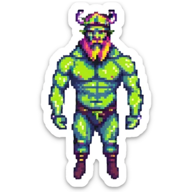 Techno Viking with glowing rave lights sticker