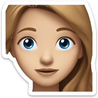 Blue-eyed girl with brown long hair sticker