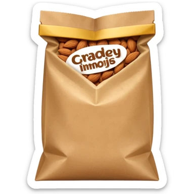 roasted almonds in paper bag sticker