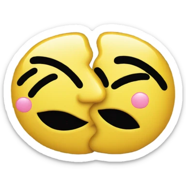 Two Yellow emoji smiley kiss creates dollar sign  sticker