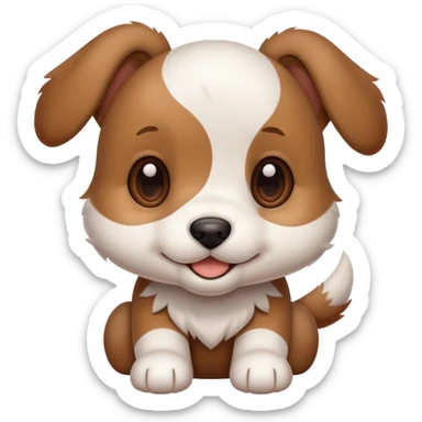 cute puppy dog with floppy ears sticker