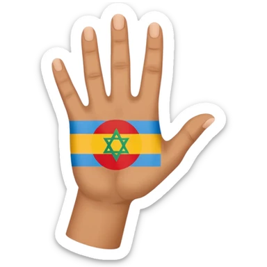 UNE PETITE MAIN COLORE DE DRAPEAU AMAZIGH sticker