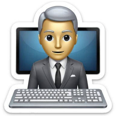 a computer with clothes as if it were a person sticker