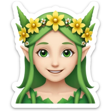 elf with flower crown sticker