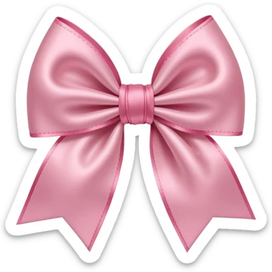 pink coquette bow with a heart in the middle, delicate and feminine, soft pink tones, elegant details sticker