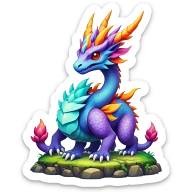 Epic complex detailed scenic-Fakémon-creature sticker