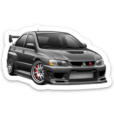 mitsubishi lancer evo stanced sticker