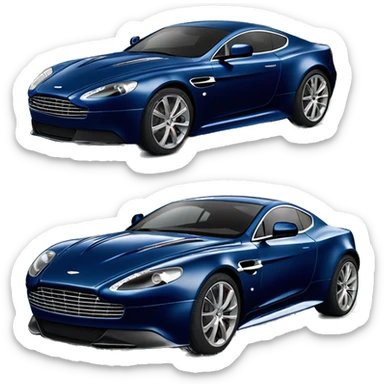 DARK blue aston martin sports car sticker