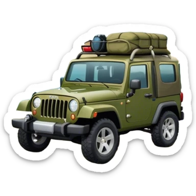 Icon for Expeditions: a compass, a map, a backpack with trekking gear, and a rugged expedition jeep, set against a backdrop of snowy mountains, sand dunes, and tropical islands. The icon should capture the spirit of adventure and exploration in diverse landscapes. Transparent background. sticker