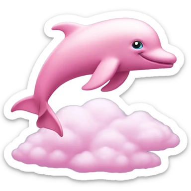 pink dolphin pink clouds sticker