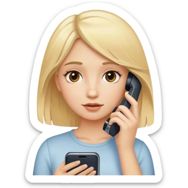 Girl blond with phone  sticker