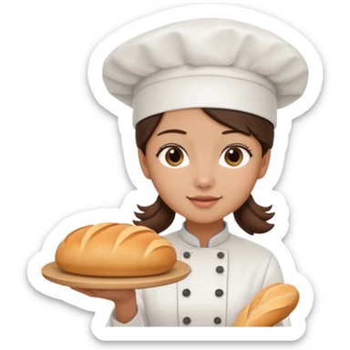 Young female baker – wearing white chef hat

 sticker