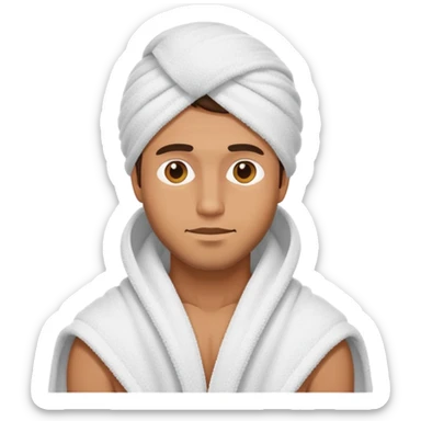 man covering up in a towel sticker