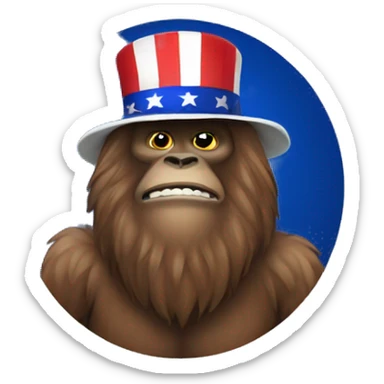 Patriotic Sasquatch  sticker
