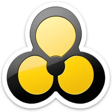 Standard yellow and black trefoil radioactive hazard warning symbol sticker