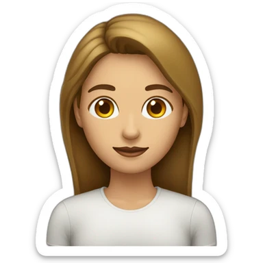 mujer pelo castaño hasta los hombros con anteojos cuadrados y ojos castaños sticker