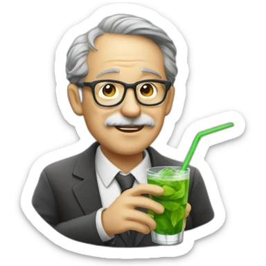 professor drinks mojito sticker