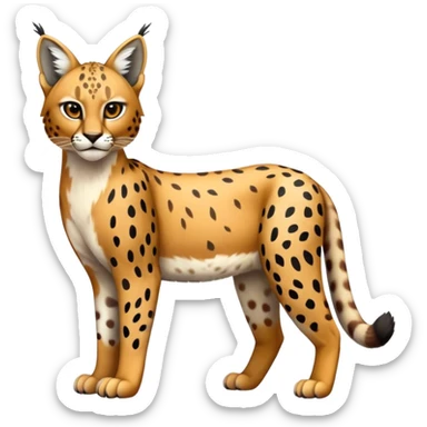Cute realistic colorful bobcat-lynx-cheetah-caracal-leopard-hybrid-Fakemon full body with patterns and markings sticker