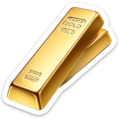 Cinematic Realistic Gold Bar, Radiant and brilliant, with smooth, polished golden bars reflecting the light in stunning highlights. The soft, warm glow of the metal exudes luxury and elegance, catching every glimmer in the surrounding environment. Soft glowing outline, capturing the essence of wealth and timeless beauty in gleaming gold. sticker
