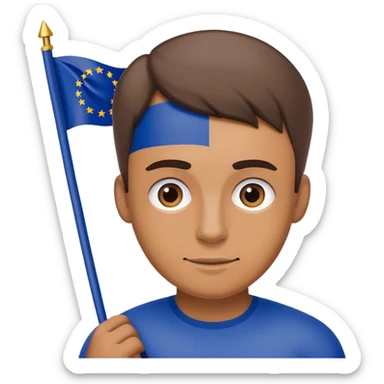 european union enthusiast with flag man sticker