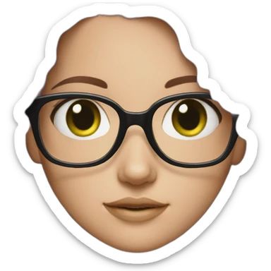 white-girl-purple-wavy-hair-green-eyes-square-glasses sticker