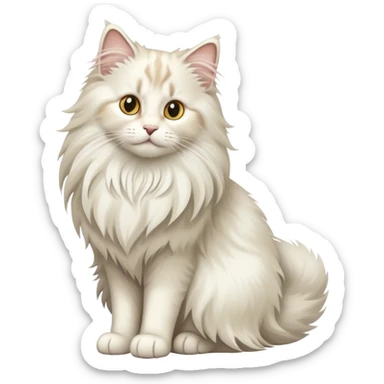 White norwegian forest cat with long fluffy fur and bushy tail sticker