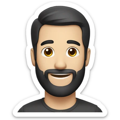 happy bearded man with black hair combover sticker
