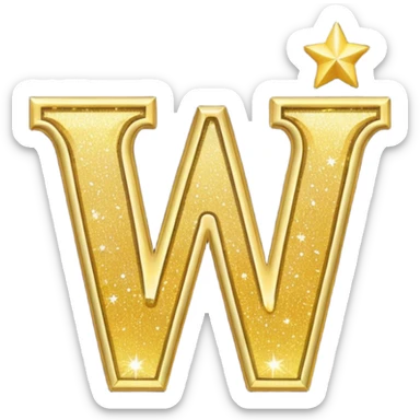 The word wonderful with glitter sticker