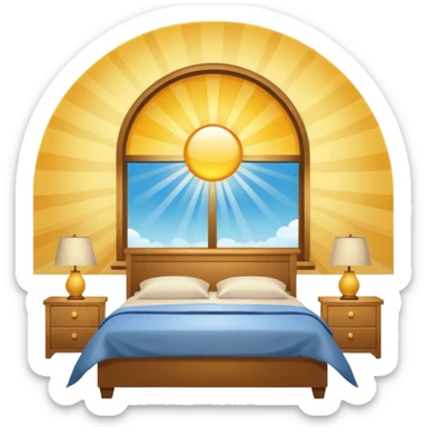 Aesthetic sun rays from window in bedroom sticker
