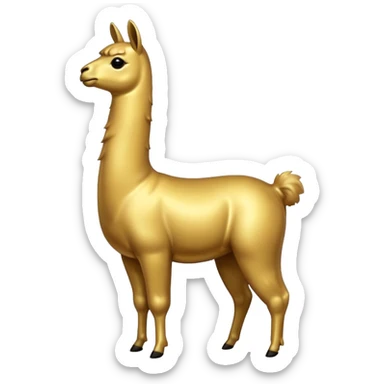 A small golden llama silhouette sticker