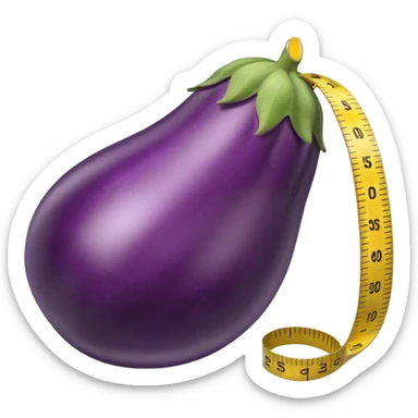 Eggplant and tape measure sticker