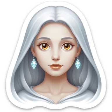 Cinematic, Ultra realistic 32k HD, hauntingly beautiful woman, Balanced features, highly detailed, glowing with silver light, high shine, remembrance, a painting of white silver, fanciful, enchanting, ghostly. The image is so lifelike it feels as though it could leap off the canvas at any moment sticker