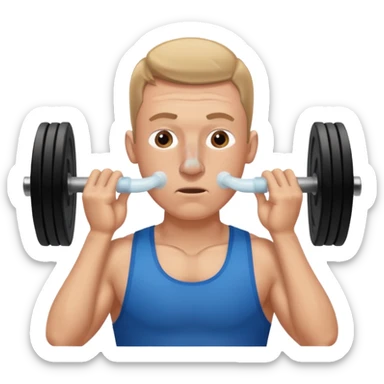 guy breathing with nose in gym sticker