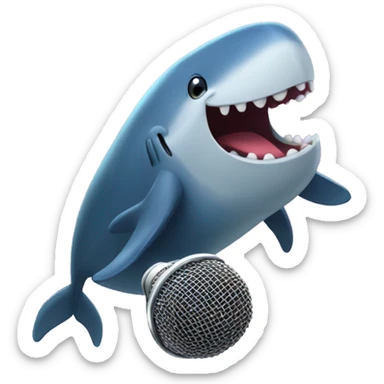 humpback whale singing on a microphone sticker