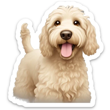 Cream colored Australian labradoodle sticker